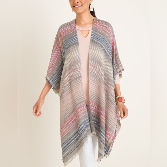 Chicos Ruana Multi-Color Woven Wrap 062 - Picture 10 of 11